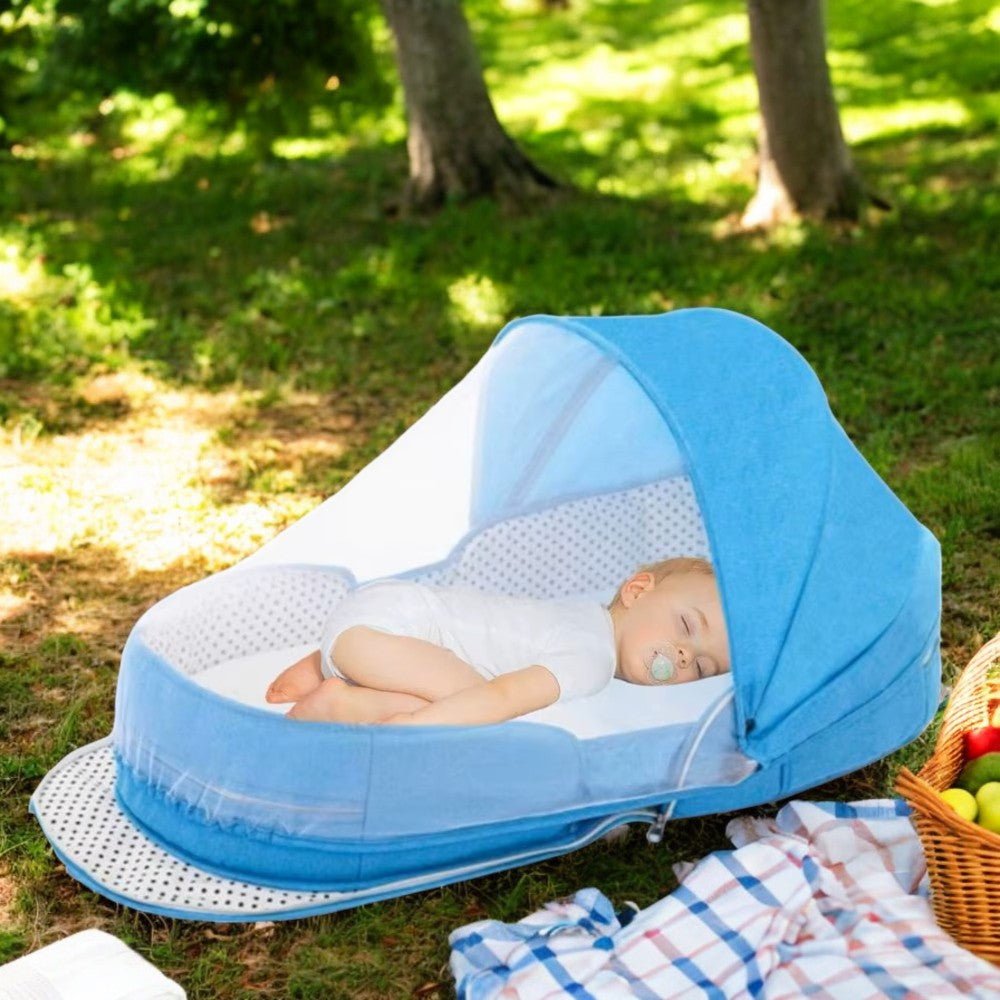 Lit Bebe Pliable - CozyNest™ - Bleu - Monde Des Bébés