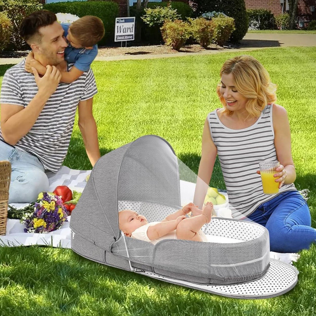 Lit Bebe Pliable - CozyNest™ - Gris - Monde Des Bébés