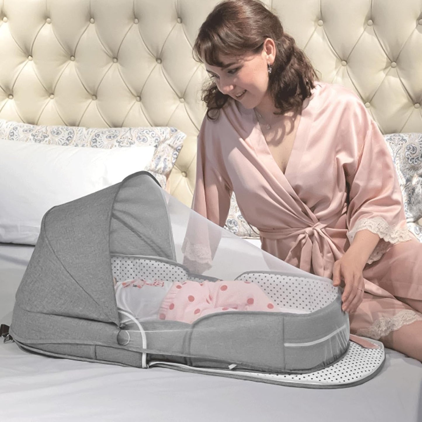 Lit Bebe Pliable - CozyNest™ - Gris - Monde Des Bébés