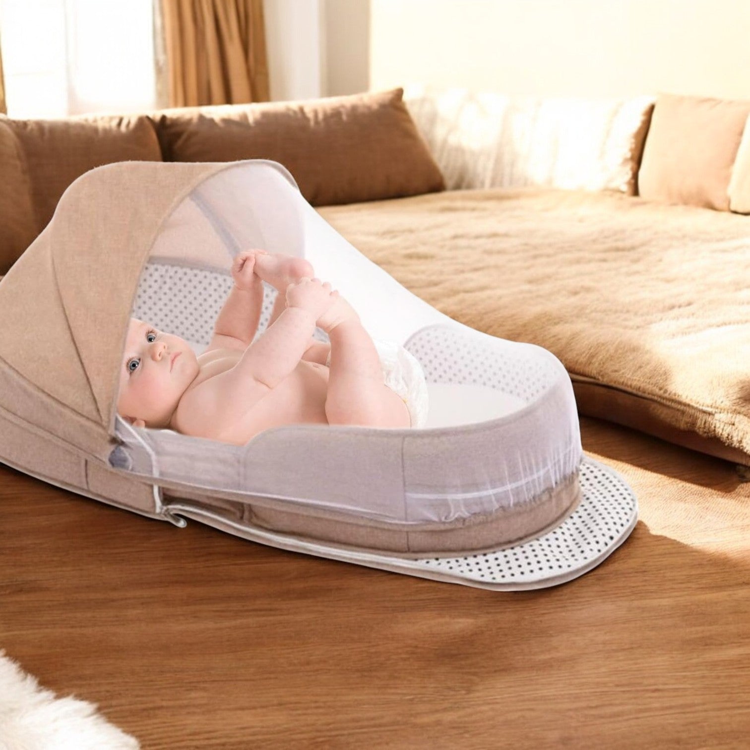 Lit Bebe Pliable - CozyNest™ - Kaki - Monde Des Bébés